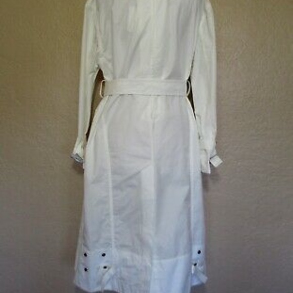 🥳🎉HOST PICK NWT Coach Long Military Coat White cotton blend belted Size 4 - Picture 5 of 6